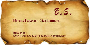 Breslauer Salamon névjegykártya